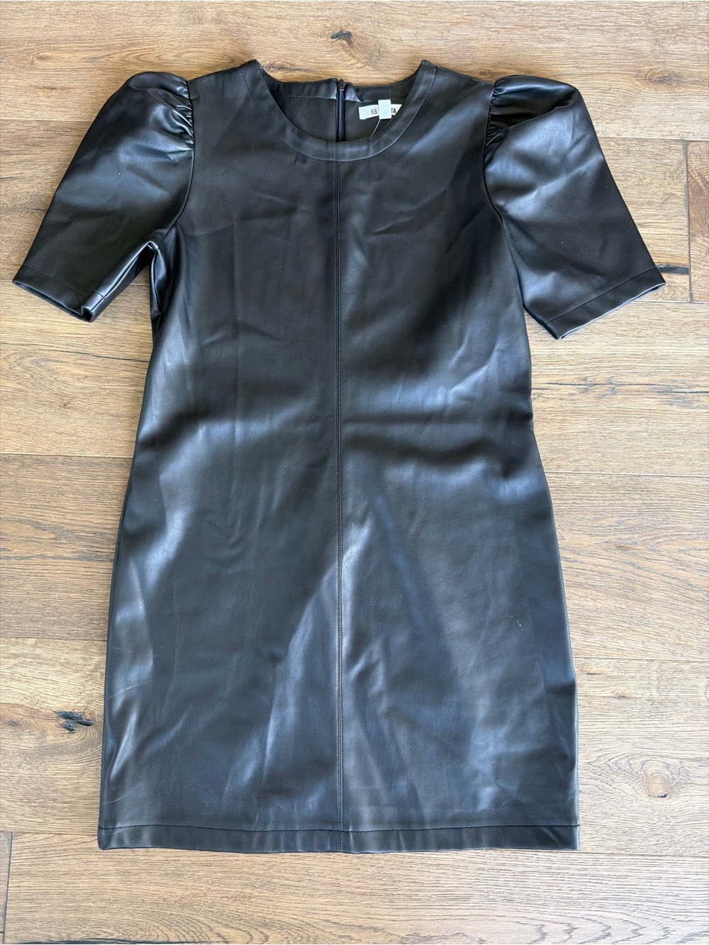 BB Dakota black faux leather mini dress - size S